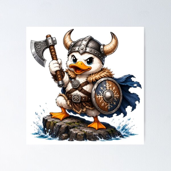Item preview, Viking Duck Warrior designed and sold by Pond21.