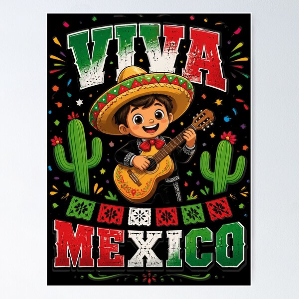 Item preview, Viva Mexico Boy Guitar Mexican Independence designed and sold by OlakunleOloroz.
