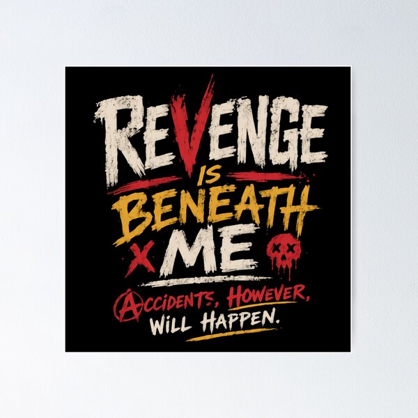 Item preview, Revenge Is Beneath Me Accidents, However, Will Happen Sarcasm Dark Humor Rebel Attitude designed and sold by JonesFlora2025.