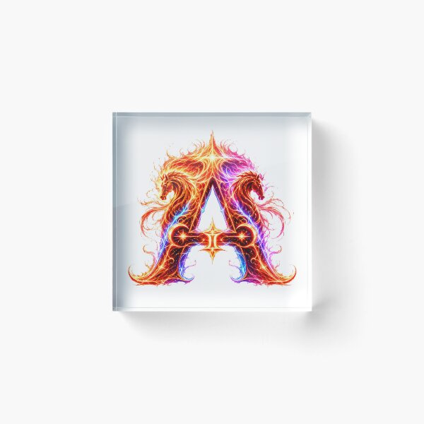 Item preview, Emberhoof Horse-Gemini Flame Letter A designed and sold by BlissBlvdShop.