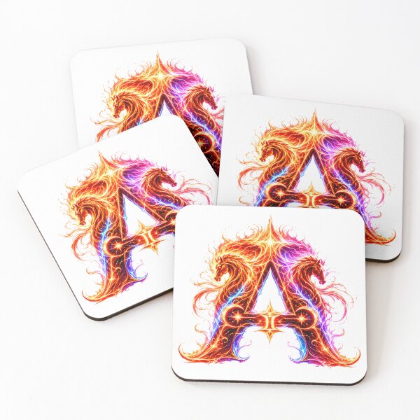 Artikelvorschau, Emberhoof Horse-Gemini Flame Letter A entworfen und verkauft von BlissBlvdShop.