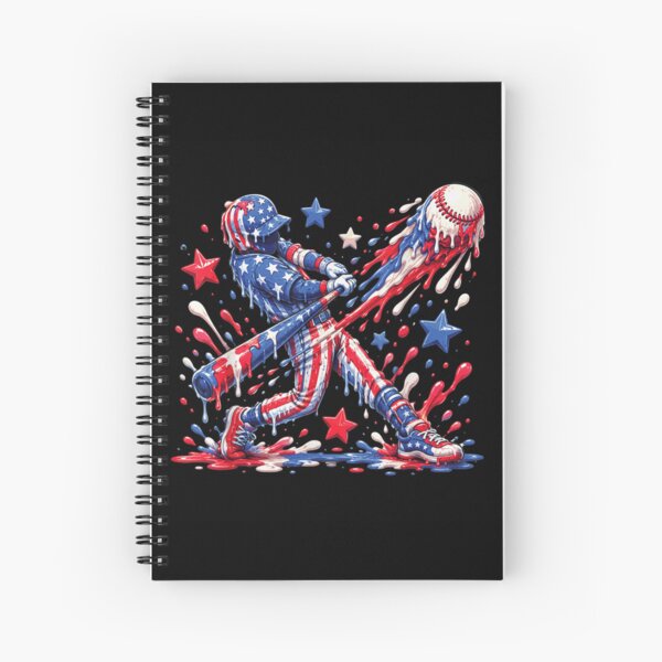 Item preview, Patriotic American Flag Dripping Paint Baseball Player Batter Melted Splash Art designed and sold by StanaLuis.