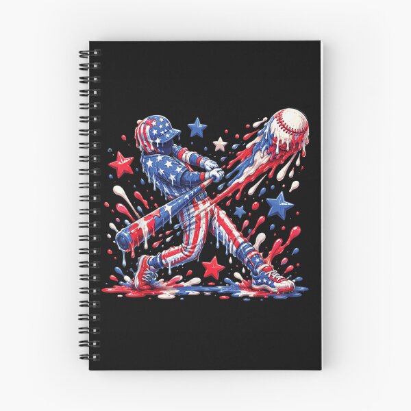 Item preview, Patriotic American Flag Dripping Paint Baseball Player Batter Melted Splash Art designed and sold by StanaLuis.