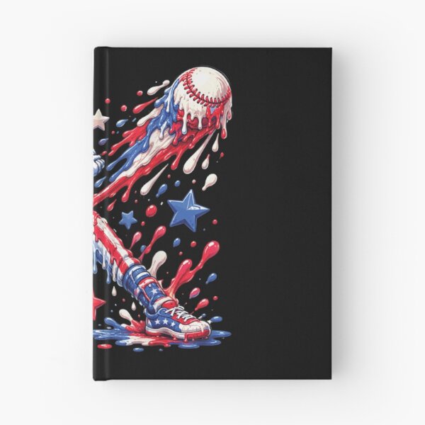 Item preview, Patriotic American Flag Dripping Paint Baseball Player Batter Melted Splash Art designed and sold by StanaLuis.