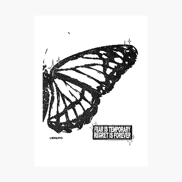Item preview, Kendrick Fear Is Temporary Regret Is Forever Fan Art – Feather Ghost Print designed and sold by gringoods.
