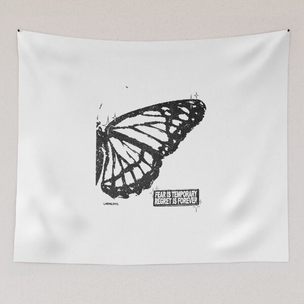 Item preview, Kendrick Fear Is Temporary Regret Is Forever Fan Art – Feather Ghost Print designed and sold by gringoods.