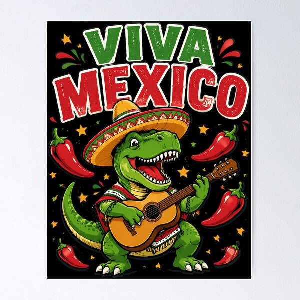 Item preview, Viva Mexico Boy Mexican Dinosaur Independence Day designed and sold by OlakunleOloroz.