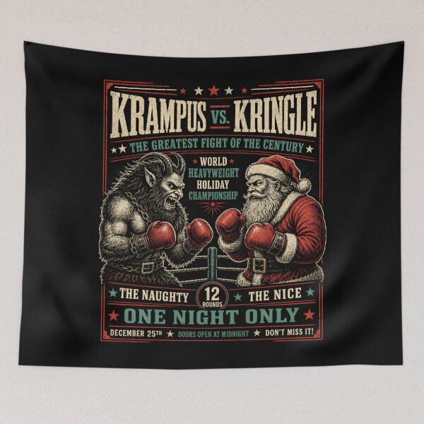Item preview, Krampus vs Kringle Holiday Boxing Match designed and sold by Victor Shadehorn.
