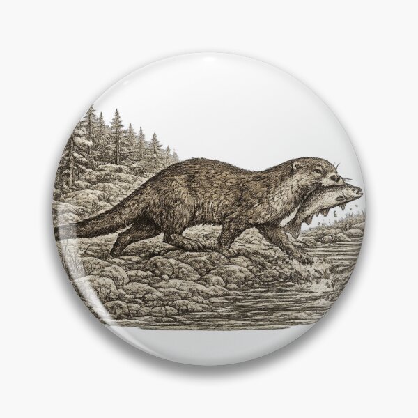 Item preview, River Otter Carrying a Fish designed and sold by KrungiT Design .
