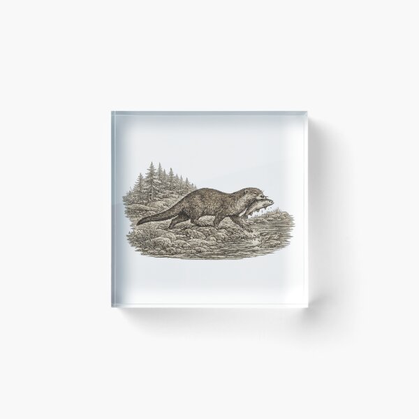 Item preview, River Otter Carrying a Fish designed and sold by KrungiT Design .