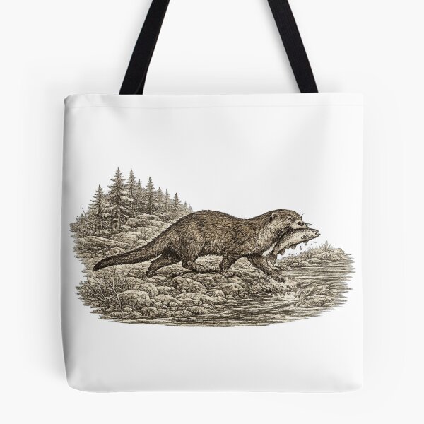 Item preview, River Otter Carrying a Fish designed and sold by KrungiT Design .
