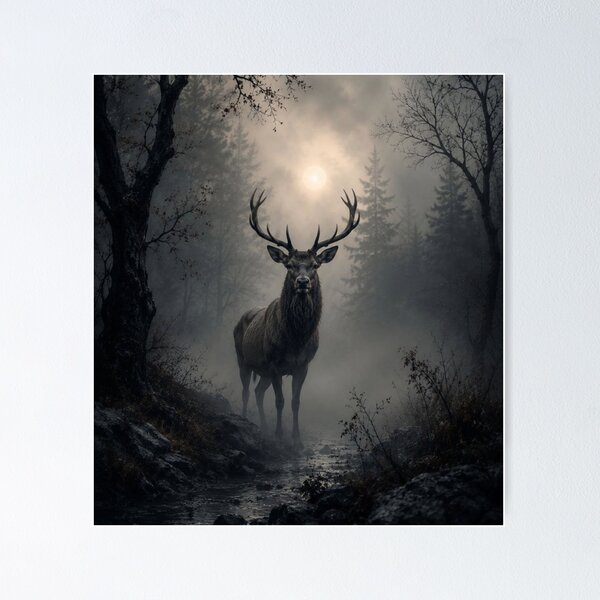 Item preview, Majestic Stag in Misty Forest designed and sold by VelarisMoon.