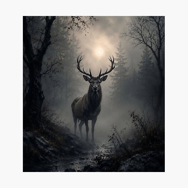 Item preview, Majestic Stag in Misty Forest designed and sold by VelarisMoon.