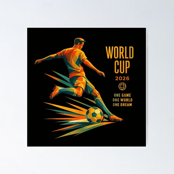 Item preview, World Cup 2026 Soccer Player Dynamic Abstract Geometric Football Graphic designed and sold by StanaLuis.