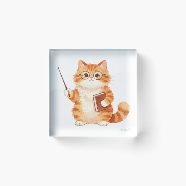 Artikelvorschau, Niedliche orange Katze Lehrer Professor entworfen und verkauft von onjirastudio7.