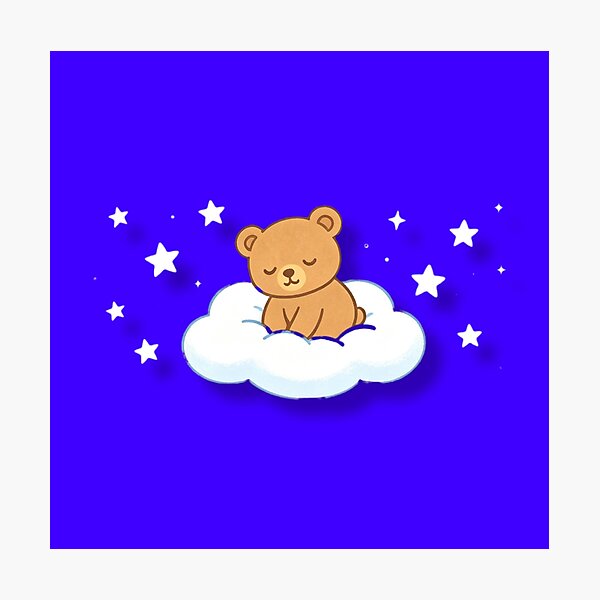 Item preview, Cute Baby Bear Sleeping on Cloud with Stars – Sweet Dream Design designed and sold by MarZeDesigns .