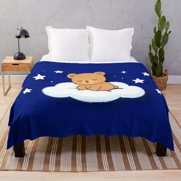 Item preview, Cute Baby Bear Sleeping on Cloud with Stars – Sweet Dream Design designed and sold by MarZeDesigns .