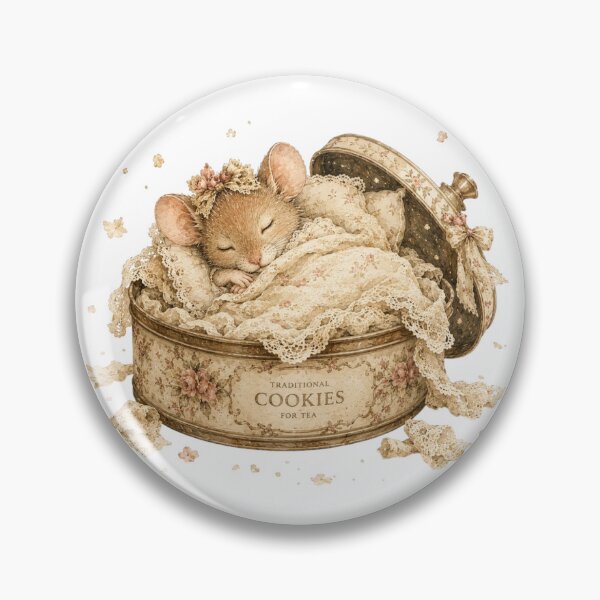 Item preview, Cute Mouse Sleeping Vintage Cookie Tin Coquette Aesthetic designed and sold by AQUILAKREO.