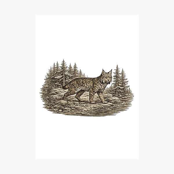 Item preview, Canada Lynx Forest Watcher designed and sold by KrungiT Design .