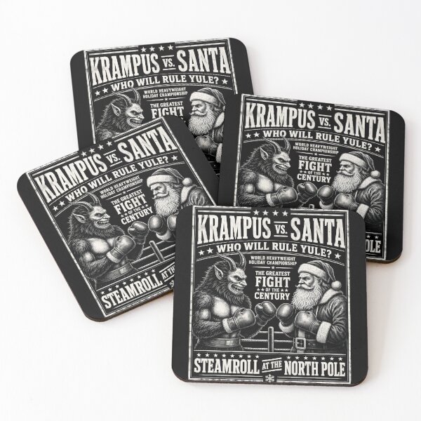 Item preview, Krampus vs Santa North Pole Fight Poster designed and sold by Victor Shadehorn.