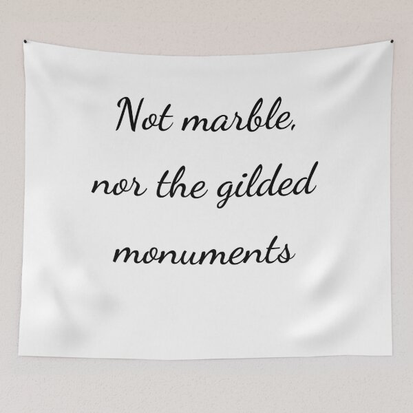 Item preview, "Not marble, nor the gilded monuments" - handwriting black designed and sold by ariksworld.