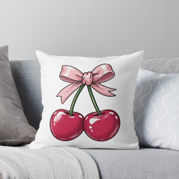 Item preview, Cute Cherry with Pink Bow | Kawaii Coquette Aesthetic Design designed and sold by DreamiCanvas.