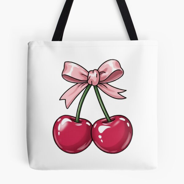 Item preview, Cute Cherry with Pink Bow | Kawaii Coquette Aesthetic Design designed and sold by DreamiCanvas.