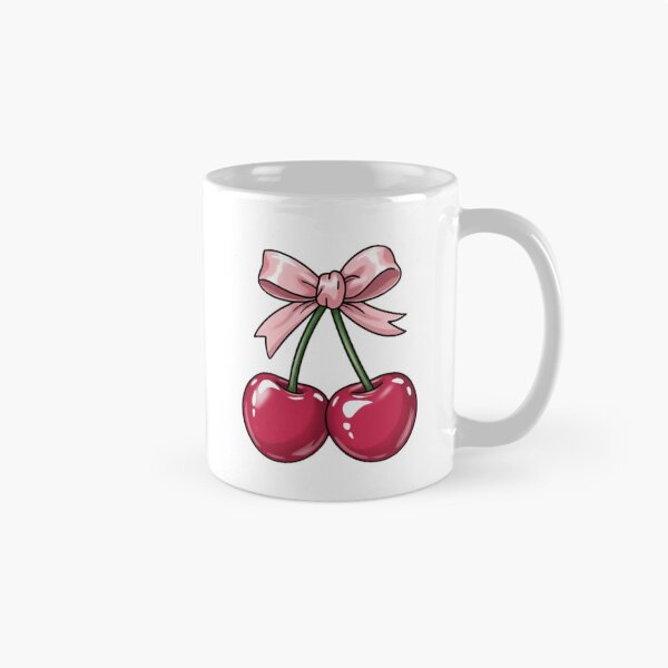 Item preview, Cute Cherry with Pink Bow | Kawaii Coquette Aesthetic Design designed and sold by DreamiCanvas.
