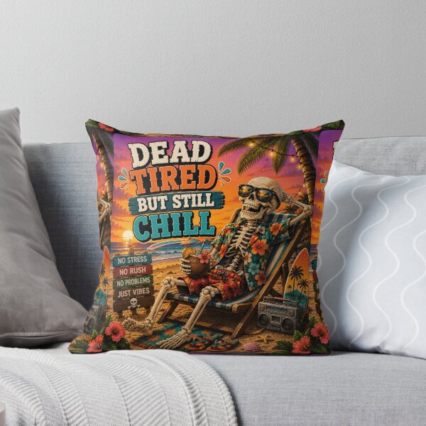 Item preview, Dead Tired But Still Chill Skeleton designed and sold by BagFactoryUK.