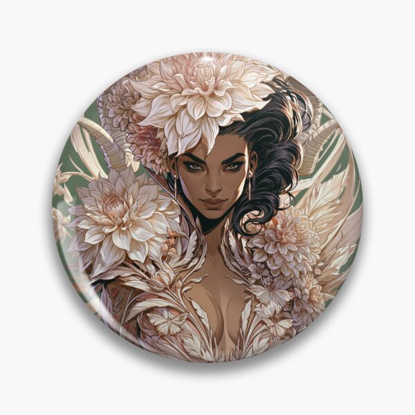 Item preview, Ivory Floral Horned Goddess Fantasy Art designed and sold by MythicMood.