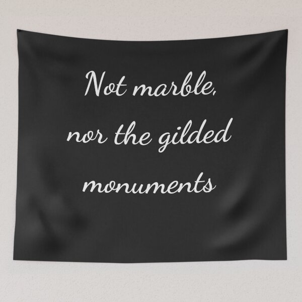 Item preview, "Not marble, nor the gilded monuments" - handwriting white designed and sold by ariksworld.