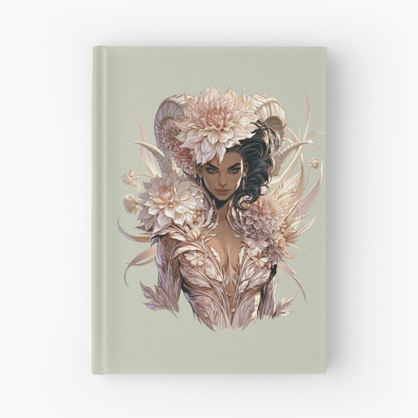 Item preview, Ivory Floral Horned Goddess Fantasy Art designed and sold by MythicMood.