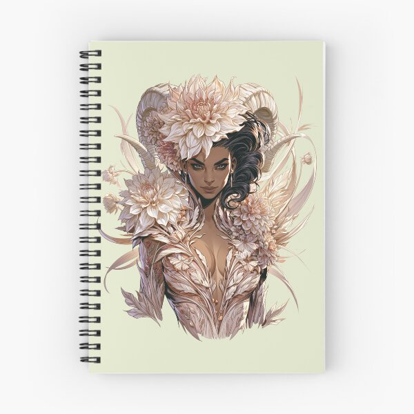 Item preview, Ivory Floral Horned Goddess Fantasy Art designed and sold by MythicMood.