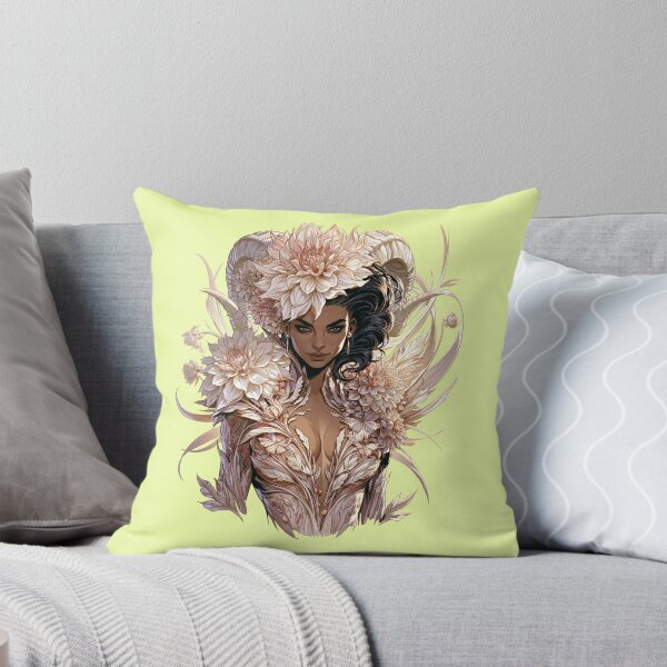 Item preview, Ivory Floral Horned Goddess Fantasy Art designed and sold by MythicMood.