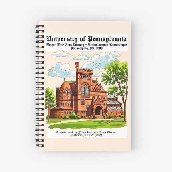 Item preview, University of Pennsylvania Fisher Fine Arts Library Richardsonian Romanesque Architecture Illustration designed and sold by EvergreenPark - Tee Studio.