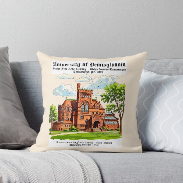 Artikelvorschau, University of Pennsylvania Fisher Fine Arts Library Richardsonian Romanesque Architecture Illustration entworfen und verkauft von EvergreenPark - Tee Studio.