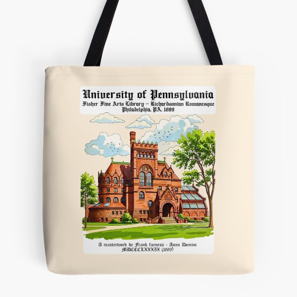 Item preview, University of Pennsylvania Fisher Fine Arts Library Richardsonian Romanesque Architecture Illustration designed and sold by EvergreenPark - Tee Studio.