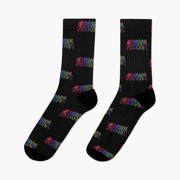 Item preview, Spectrum Camo Bigfoot Lineup | Colorful Sasquatch Evolution Graphic designed and sold by Swanny's Custom T-shirt and Gift Designs.