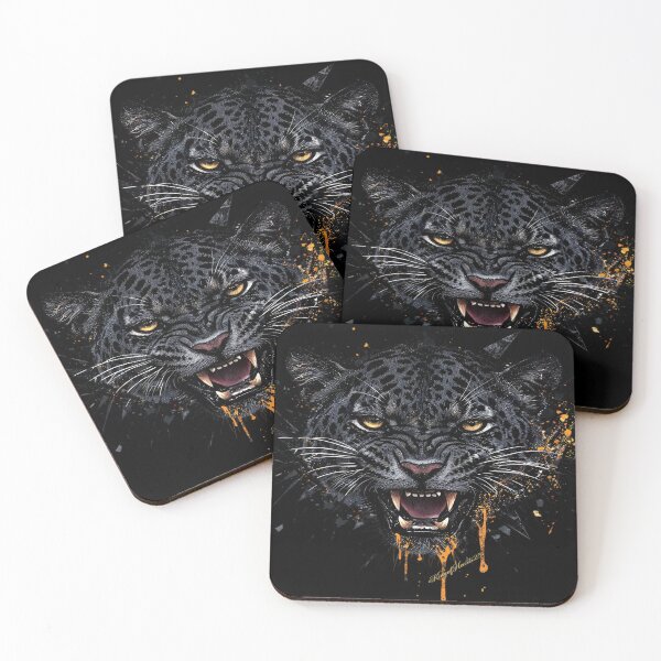 Item preview, Fierce Leopard Snarl Ink Splatter Grunge designed and sold by KingofHearts25.