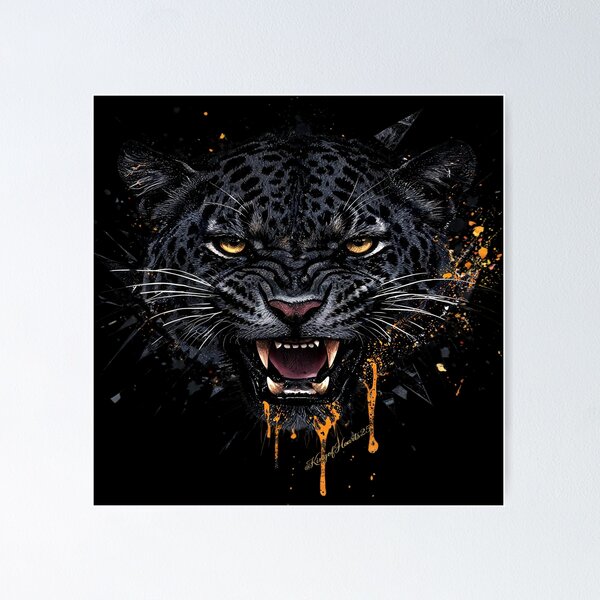 Item preview, Fierce Leopard Snarl Ink Splatter Grunge designed and sold by KingofHearts25.