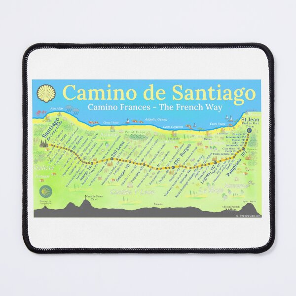 Item preview, Camino de Santiago - Camino Frances - The French Way designed and sold by Inspiring Maps.