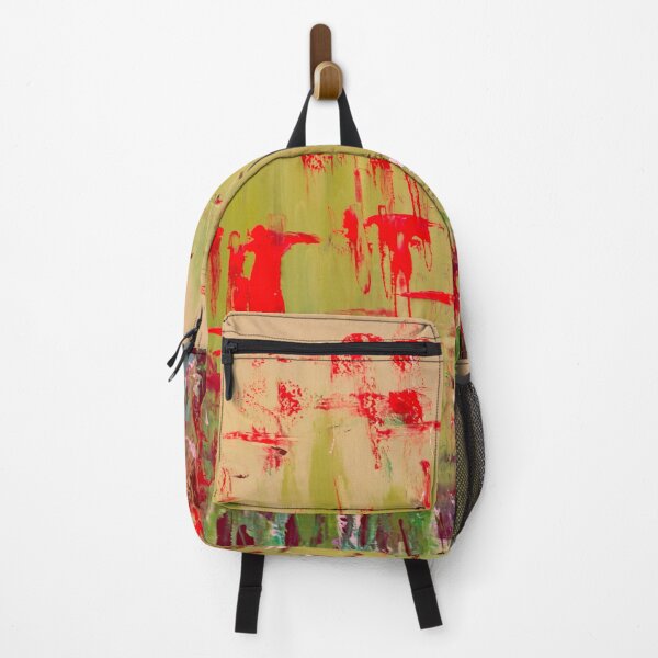 Item preview, Abstract Sage Green and Red Floral Field designed and sold by Ingorgia Studio.