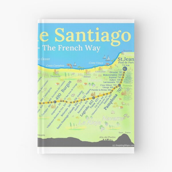 Item preview, Camino de Santiago - Camino Frances - The French Way designed and sold by Inspiring Maps.