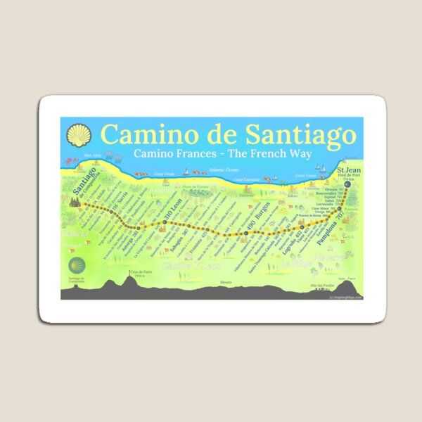 Item preview, Camino de Santiago - Camino Frances - The French Way designed and sold by Inspiring Maps.