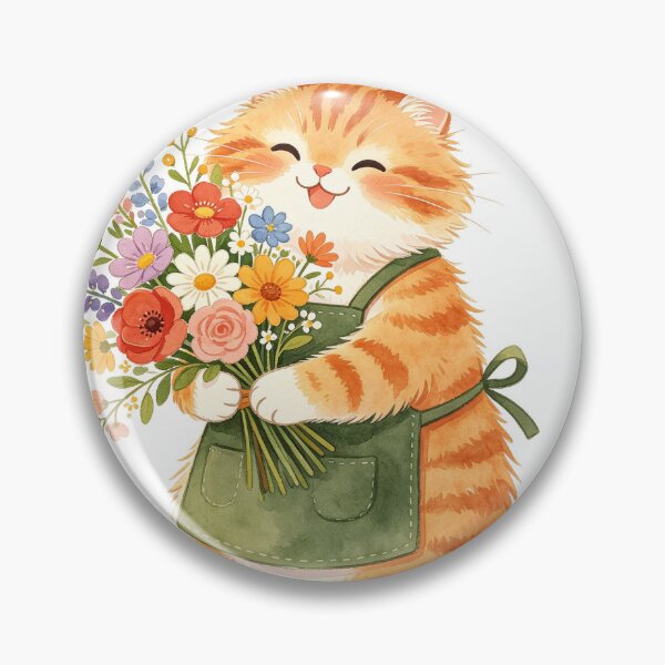 Item preview,  Cute Orange Cat Flower Bouquet Gift designed and sold by onjirastudio7.