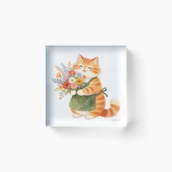 Item preview,  Cute Orange Cat Flower Bouquet Gift designed and sold by onjirastudio7.
