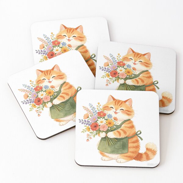 Item preview,  Cute Orange Cat Flower Bouquet Gift designed and sold by onjirastudio7.