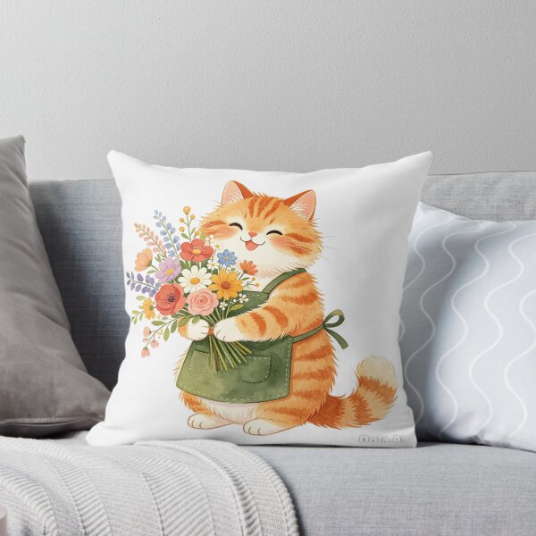 Item preview,  Cute Orange Cat Flower Bouquet Gift designed and sold by onjirastudio7.