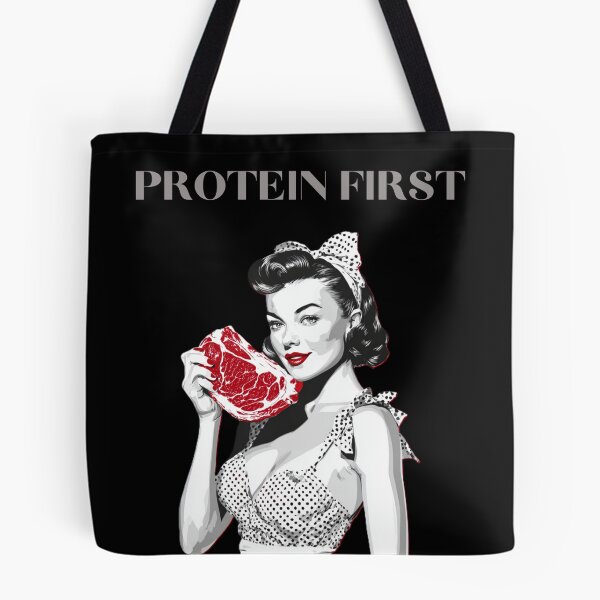 Item preview, Protein first, funny design for those who lift designed and sold by BeautyFullMerch.