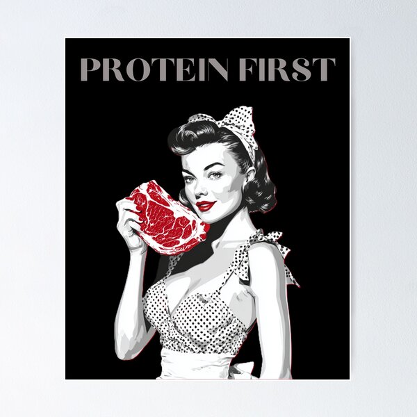 Item preview, Protein first, funny design for those who lift designed and sold by BeautyFullMerch.
